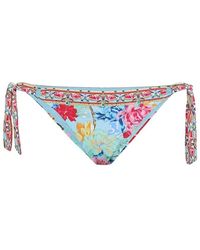 CAMILLA - Gestreepte Bikini Broek Met Ring Tie - Lyst