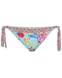 CAMILLA - Gestreepte Bikini Broek Met Ring Tie - Lyst