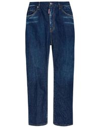 DSquared² - Vervaagde Blauwe Jeans Met Knoopsluiting - Lyst