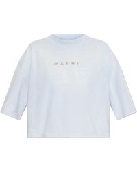 Marni - T-Shirt Met Geprint Logo - Lyst