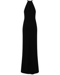 Max Mara - Kleedjes ,Zwart ,Zwarte Fernet Jurk Met Amerikaanse Halslijn - Lyst
