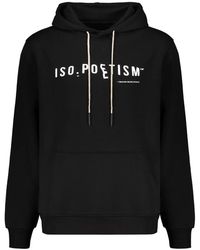 ISO.POETISM - Hoodies & Sweatvesten ,Zwart ,Katoen Hooded Sweatshirt - Lyst