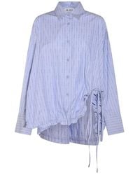 The Attico - Blau gestreiftes baumwollhemd - Lyst