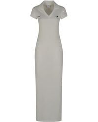 Courreges - Kleedjes ,Wit ,Leer Sports Polo Lange Jurk - Lyst