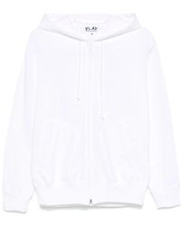 COMME DES GARÇONS PLAY - Roter strickpullover mit emblem - Lyst