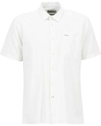 Barbour - Overhemden ,Wit ,Katoen Nelson Short Sleeve Shirt - Lyst