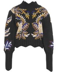 FARM Rio - Blumiger Pullover Strickware Nero Aw25 - Lyst