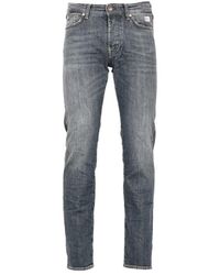 Roy Rogers - Jeans in denim nero con cuciture a contrasto - Lyst