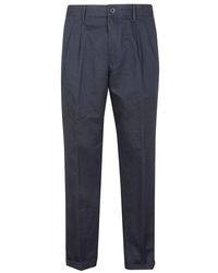 Incotex - Blaue baumwoll leinen gabardine hose - Lyst