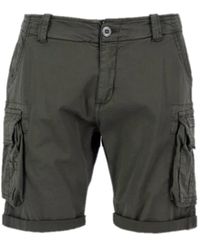 Alpha Industries - Cargo Crew Shorts Grijs Zwart - Lyst
