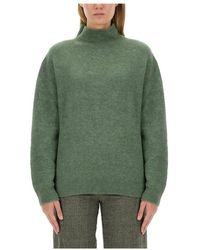 Alysi - Truien & Vesten ,Groen ,Wol Maglia Super Soft Collo Alto - Lyst