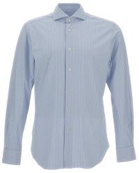 Xacus - Overhemden ,Blauw ,Collo Francesce - Lyst