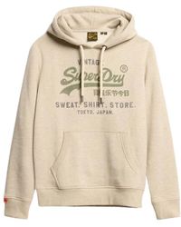 Superdry - Hoodies & Sweatvesten ,Katoen Hoodie Logo Vintage Heritage Relaxed - Lyst