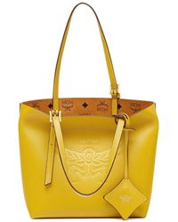MCM - Himmel Shopper Aus Leder Mit Logoprägung - Lyst