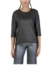 Vero Moda - Schwarzes glitzer langarm top - Lyst