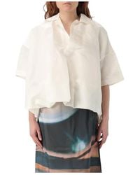 Sunnei - Weißes Polo-Shirt Mit Kurzen Ärmeln - Lyst