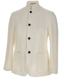 Eleventy - Jassen ,Wit ,Linnen Linnenmix Blazer - Lyst