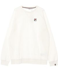 Fila - Hoodies & Sweatvesten ,Wit ,Katoen Lichtgewicht Raglan Crew Neck Sweatshirt - Lyst