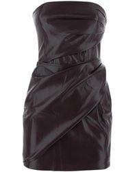 ANDAMANE - Kleedjes ,Rood ,Yana Mouwloze Gedrapeerde Mini Jurk - Lyst