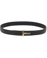 Tom Ford - Soft Grain Leather Reversible T Belt 30 Mm - Lyst