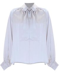 Kocca - Overhemden ,Wit ,Stijlvolle Blouse Met Strik - Lyst