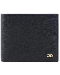 Ferragamo - Black Calf Leather Bos Taurus Wallet - Lyst