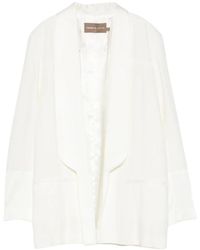 SIMONA CORSELLINI - Jassen ,Wit ,Satijn 0003 Blazer Rever Raso - Lyst