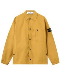 Stone Island - Double-Coated Cotton Ripstop Overshirt - Lyst
