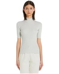 Max Mara - Slim Fit Viskose Lurex Pullover - Lyst