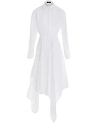 Mugler - Kleedjes ,Wit ,Katoen Witte Poplin Overhemdjurk - Lyst
