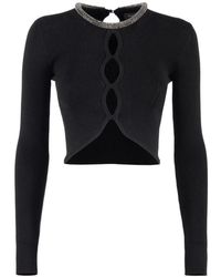 Nenette - Tops ,Zwart ,Zwart Shirt Met Strass Detail - Lyst