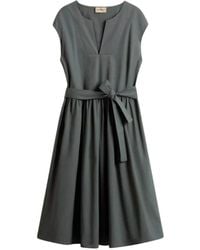 Woolrich - Kleedjes ,Groen ,Katoen Poplin Jurk - Lyst
