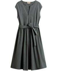 Woolrich - Kleedjes ,Groen ,Katoen Poplin Jurk - Lyst