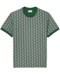 Lacoste - T-Shirt Slim Fit Met Jacquard Monogram - Lyst