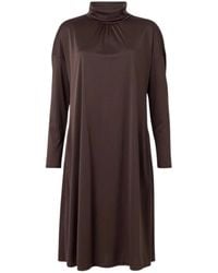 Max Mara - Kleedjes ,Bruin ,Katoen Midi Jurk Voor Overdag - Lyst