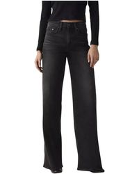 Levi's - Jeans ,Zwart ,Katoen 728 High Rise Wide Leg Jeans - Lyst