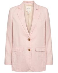 Part Two - Jassen ,Roze ,Linnen Lotus Linnen Jas Met V-Hals - Lyst