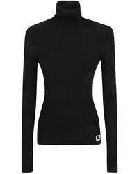 Burberry - Truien & Vesten ,Zwart ,Wol Zwarte Coltrui - Lyst