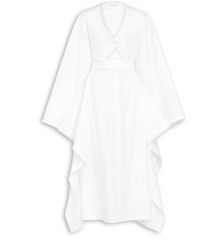 Alaïa - Kleedjes ,Wit ,Katoen Poplin Trench Dress - Lyst