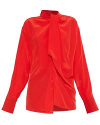 Victoria Beckham - Overhemden ,Rood ,The Silk Shirt - Lyst
