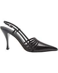 Michael Kors - Schoenen ,Zwart ,Leer Zwarte Leren Slingback Pumps - Lyst