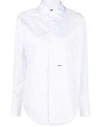 DSquared² - Overhemden ,Wit ,Katoen Stretch Katoenen Overhemd - Lyst