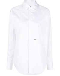 DSquared² - Overhemden ,Wit ,Katoen Stretch Katoenen Overhemd - Lyst