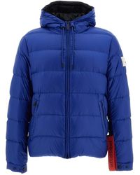 AFTER LABEL - Jassen ,Blauw ,Leer Verbier Puffer Jacket - Lyst
