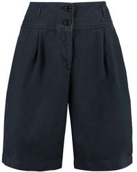 Aspesi - Korte Broeken ,Blauw ,Katoen Cuffed Waist Long Shorts - Lyst