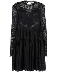 Rabanne - Kanten Inzet Viscose Blend Jurk - Lyst