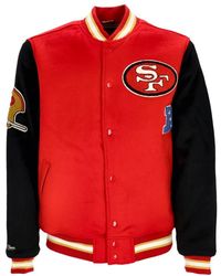 Mitchell & Ness - Jassen ,Veelkleurig ,Wol Nfl Team Legacy Varsity Jack Rood/Zwart - Lyst