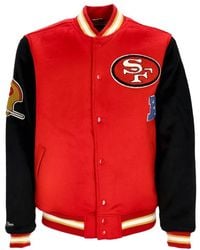 Mitchell & Ness - Jassen ,Veelkleurig ,Wol Nfl Team Legacy Varsity Jack Rood/Zwart - Lyst