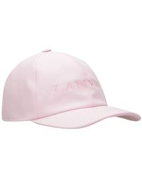 Lanvin - Rosa Baseball Baumwolle Schirm Bestickter Hut - Lyst