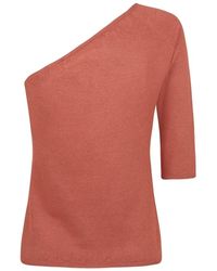 Cortana - Seiden one sleeve asymmetrisches top - Lyst